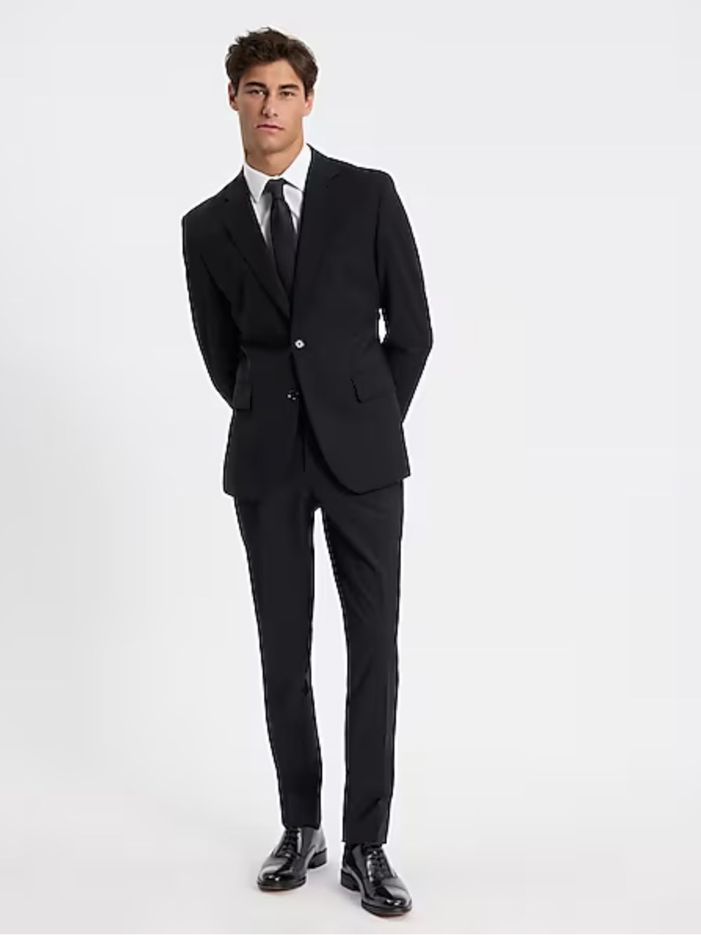 Express Black Wool-Blend Washable Modern Tech Suit 38R Slim 32x32 Extra Slim Exc